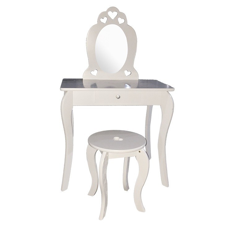 Dětský kosmetický stolek Elza 65x40x107cm s taburetem RŮŽOVÁ PRAKTIK Sklad7 g300005