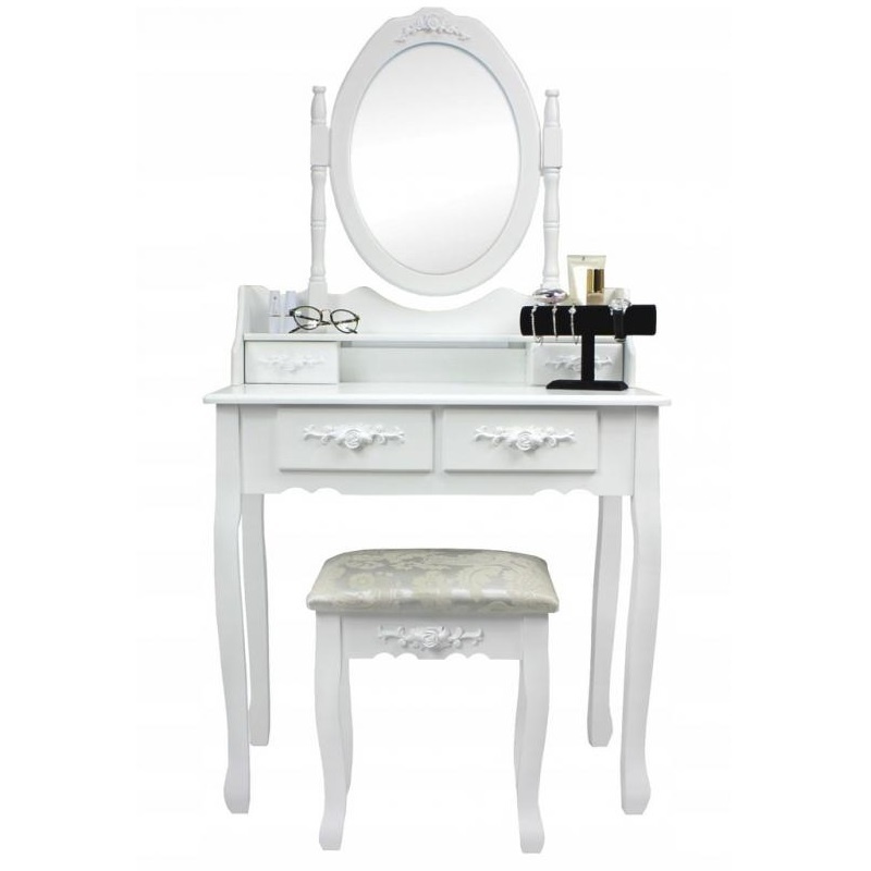 Kosmetický stolek Emilie 141x75x40cm s taburetem PRAKTIK Sklad7 PHO3992
