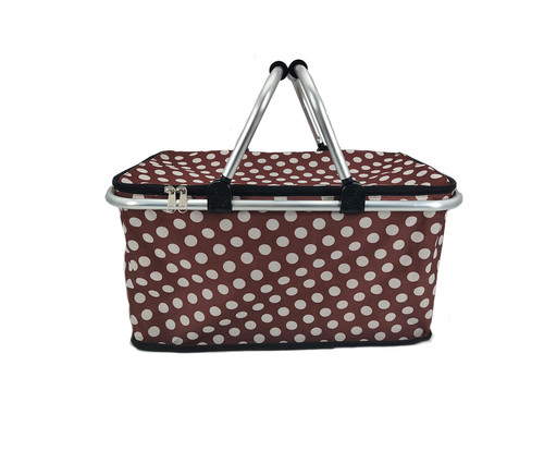košík kempingový skládací 48x24x28cm Al+polyester mix dekorů