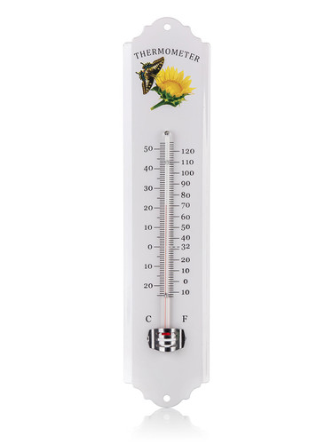 teploměr 30cm kov.