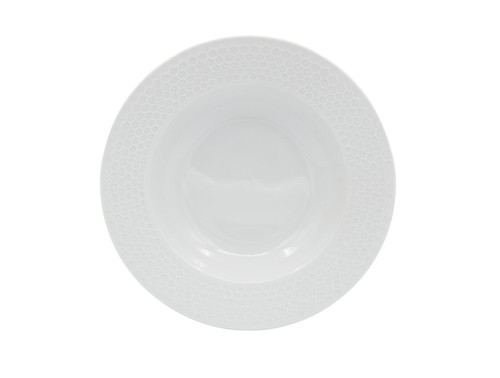 talíř hluboký 25,5cm HONEYCOMB porcelánový BÍ