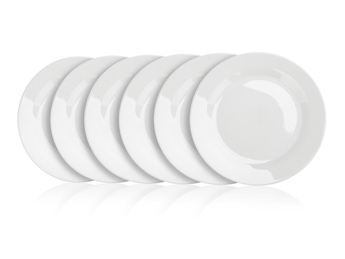 talíř mělký 24cm BASIC porcelánový BÍ (6ks)