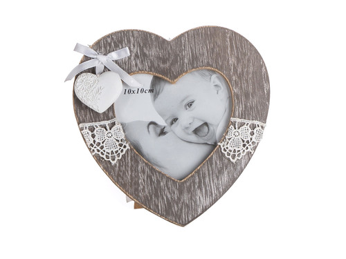 fotorámeček LACEWORK SRDCE s krajkou 15x15cm