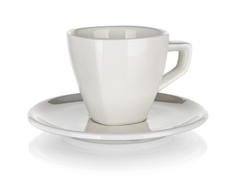 šálek + podšálek 120ml square ALBA porcelánový BÍ (6ks)