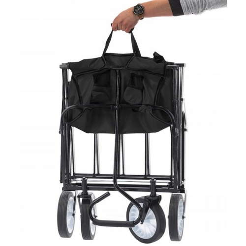 Gardenline Skládací zahradní přepravní vozík černý