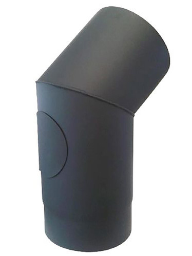 koleno kouřové s otv.130mm/45st.t.1,5mm ČER