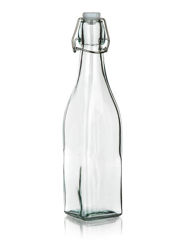 láhev s pákovým uzávěrem  500ml hranatá skleněná YARA