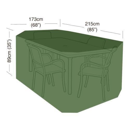 plachta krycí na set 4 židlí+obdél.stůl 215x173x89cm, PE 90g/m2