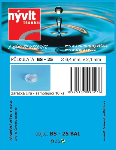 doraz samolep.půlkul.pr. 6,4x2,1mm TRA  BS-25 (10ks)