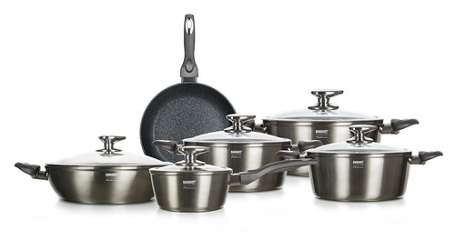sada nádobí METALLIC PLATINUM 11díl. nepřiln.povrch