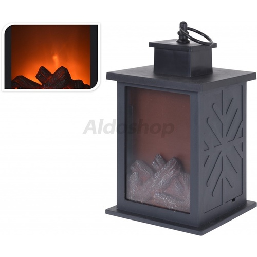 lucerna LED 25x14x14cm KRB sklo/PH ČER