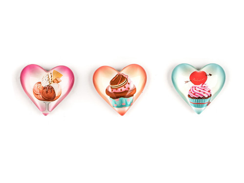 magnetky HEARTS (3ks) mix dekorů