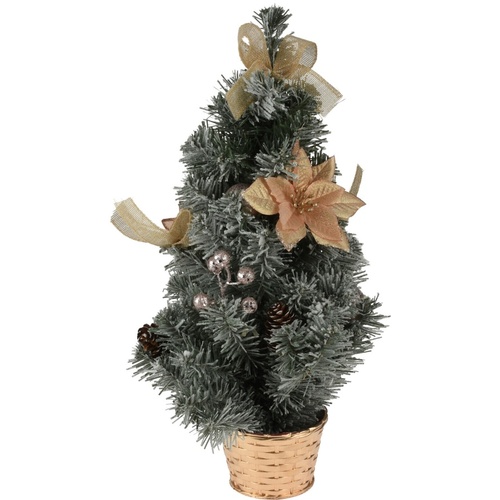 stromek vánoční v květníku 40cm ozdobený ZE/mix barev