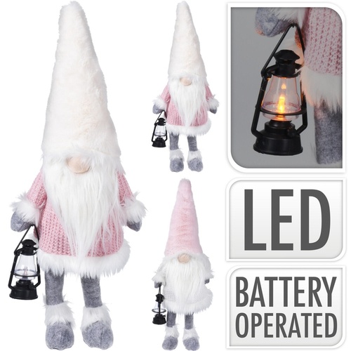 dekorace LED SKŘÍTEK STOJÍCÍ 84cm ŠE/BÍ/RŮŽ mix