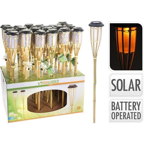 louč solární 65cm bambus/PH, přírodní/ČER