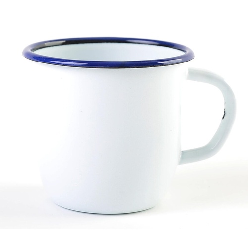 hrnek smalt pr.7cm 0,25l konický BÍ/MO lem