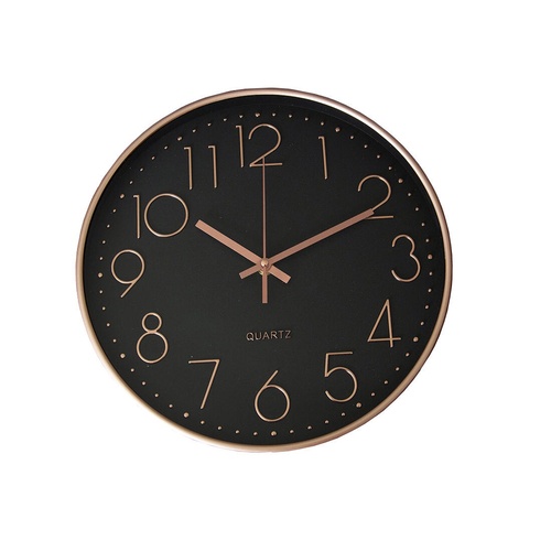 hodiny nástěnné pr.30cm,3D ciferník,PH,sklo,kov RŮŽ-ZLA/ČER
