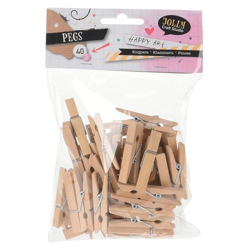dekorace kolíček MINI 4,5cm dřev.  (40ks)
