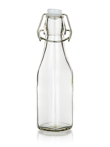 láhev s pákovým uzávěrem  240ml hranatá skleněná YARA