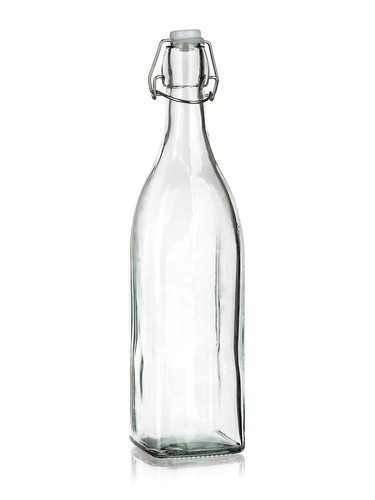 láhev s pákovým uzávěrem  950ml hranatá skleněná YARA