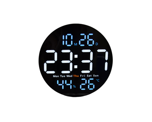 hodiny nástěnné digitální pr.25cm,PH ČER