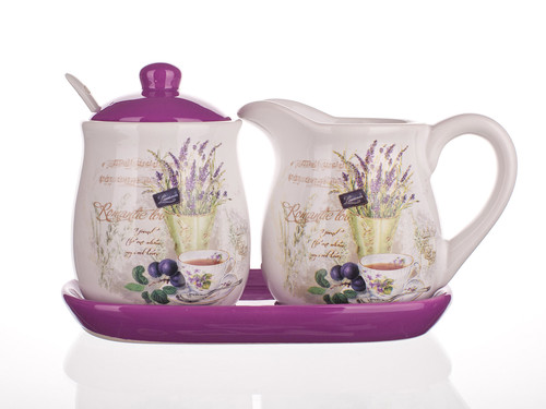 mlékovka + cukřenka LAVENDER keramická