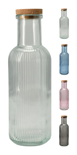 láhev 1000ml skleněná mix barev, s korkovou zátkou