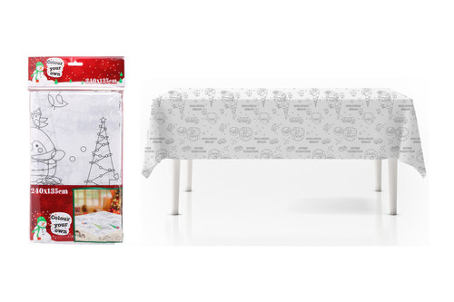 ubrus vánoční k vybarvení 240x135cm polyester