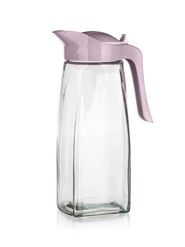 džbán skleněný DARA 1500ml ČER, PH víčko BÍ/ČER