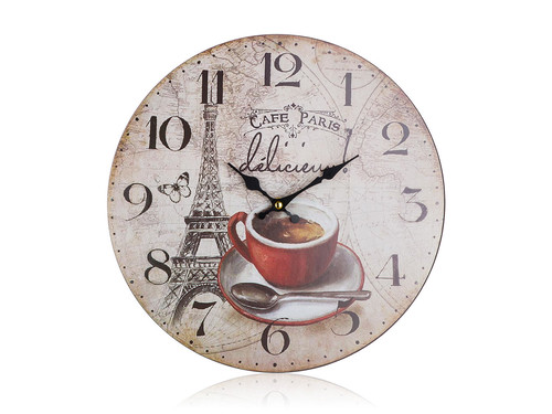 hodiny nástěnné pr.34cm CAFE PARIS
