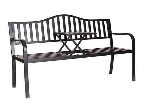 lavička zahradní REA 150x60x85cm,stolek,ocel ČER