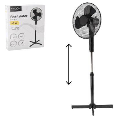 Stojanový ventilátor černý 45W