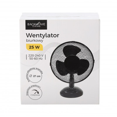 Stolní ventilátor černý 25W
