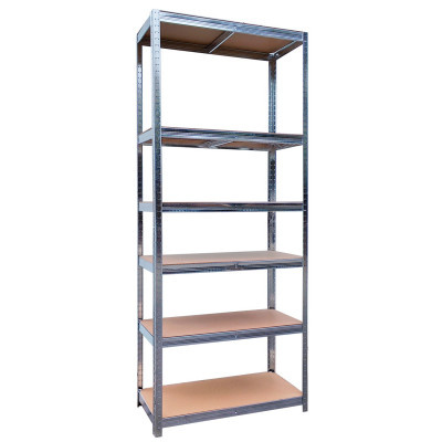 Regál 180x90x40cm, 6 polic, ocel + MDF deska