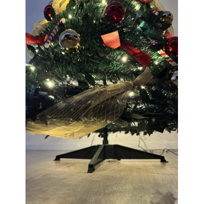 Skládací vánoční stromek LIDIA 180 cm – kompletně ozdobený, 150 LED
