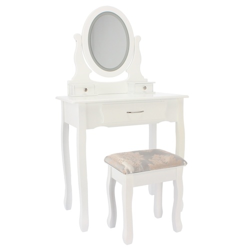 ALDOTRADE Kosmetický stolek LED Sofia 71x40x135cm s taburetem