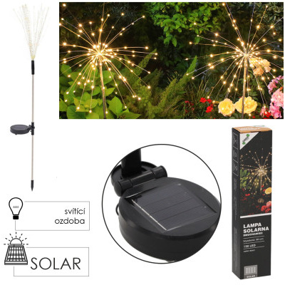 Solární lampa, pampeliška semínka, 150 LED, teplá bílá