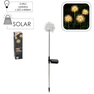 Solární lampa LED Pampeliška, 10x10x68 cm