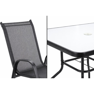 Set zahradního nábytku IDA, černý, 5ks