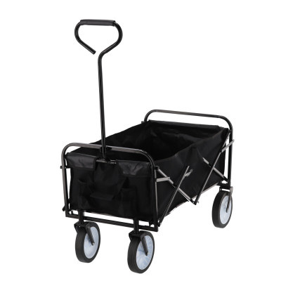 Gardenline Skládací zahradní přepravní vozík černý