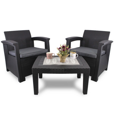 Gardeline Zahradní set nábytku Rattan stůl + 2 křesla