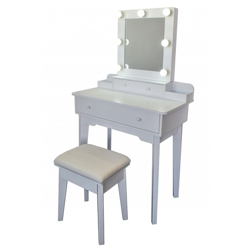 ALDOTRADE Kosmetický stolek Beata 75x40x133 cm se zrcadlem a taburetem
