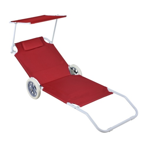 ALDOTRADE Plážový vozík - lehátko se stříškou 