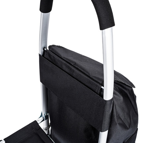 ALDOTRADE Nákupní taška na kolečkách se sedátkem Comfort - černá
